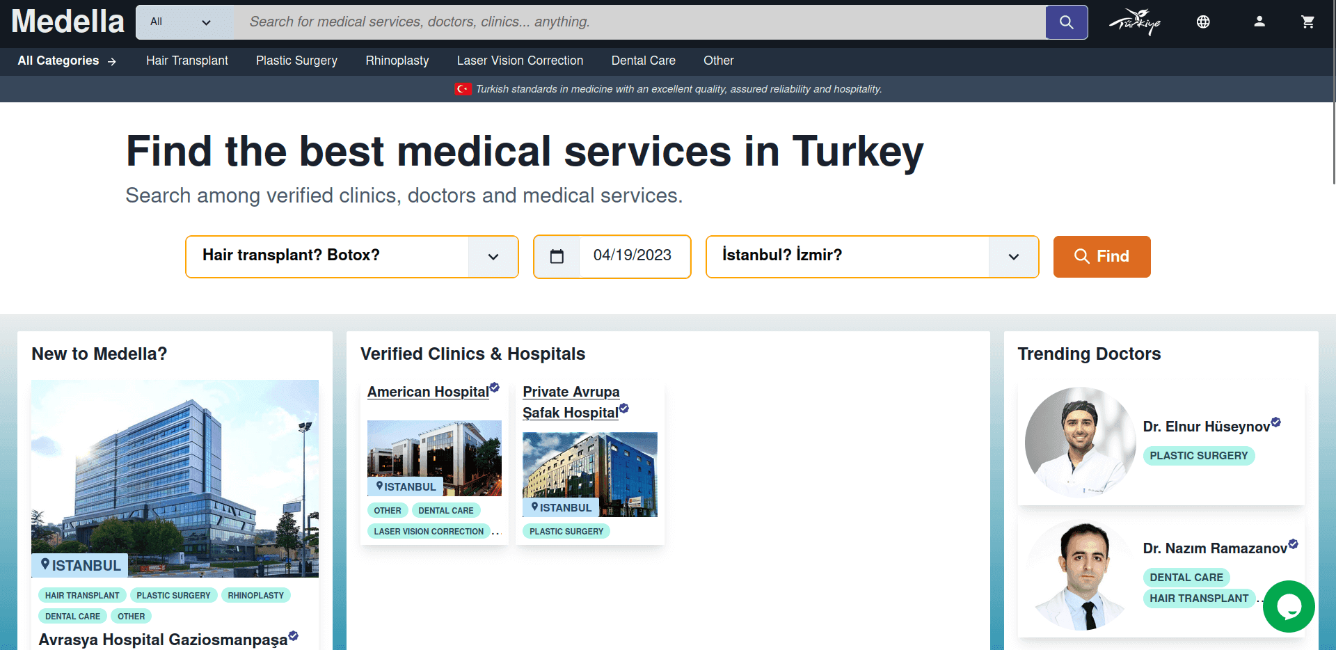 A screenshot of the website medellatr.com.